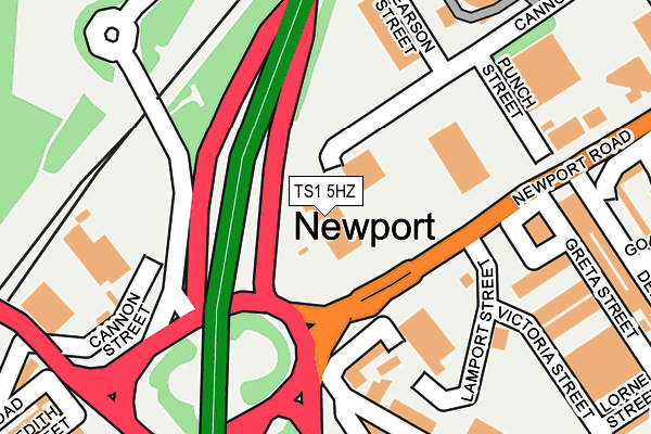 TS1 5HZ map - OS OpenMap – Local (Ordnance Survey)