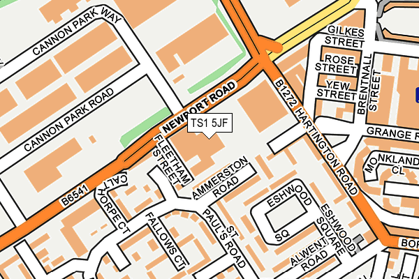 TS1 5JF map - OS OpenMap – Local (Ordnance Survey)