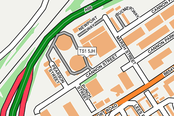 TS1 5JH map - OS OpenMap – Local (Ordnance Survey)