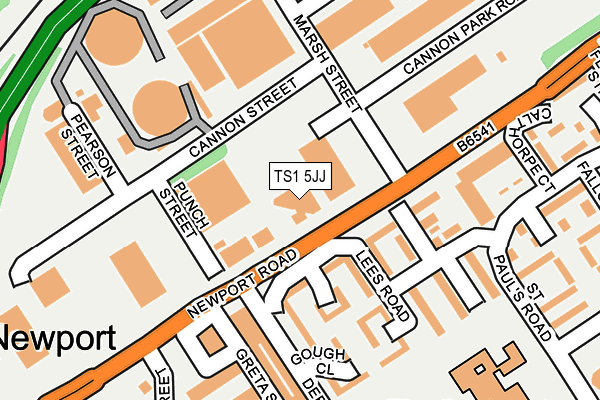 TS1 5JJ map - OS OpenMap – Local (Ordnance Survey)