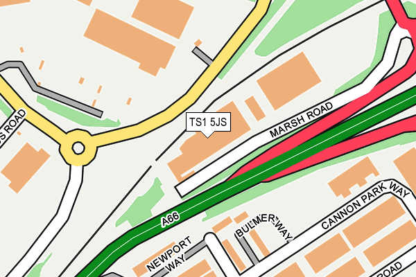 TS1 5JS map - OS OpenMap – Local (Ordnance Survey)