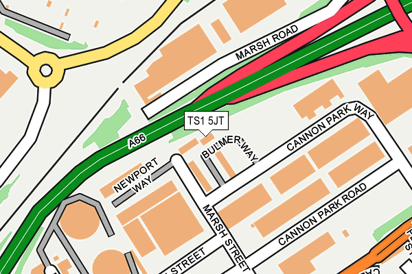 TS1 5JT map - OS OpenMap – Local (Ordnance Survey)