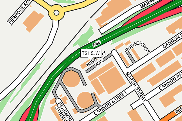 TS1 5JW map - OS OpenMap – Local (Ordnance Survey)