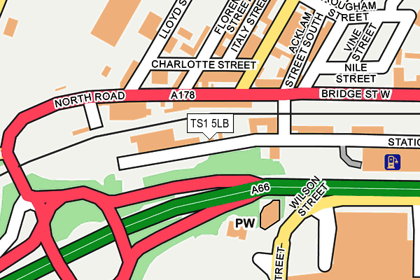 TS1 5LB map - OS OpenMap – Local (Ordnance Survey)