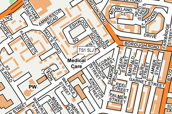 TS1 5LJ map - OS OpenMap – Local (Ordnance Survey)