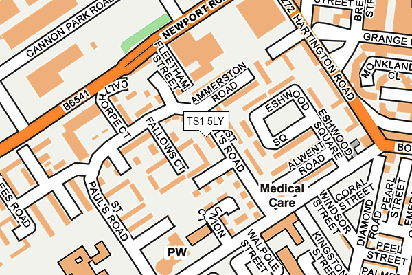 TS1 5LY map - OS OpenMap – Local (Ordnance Survey)