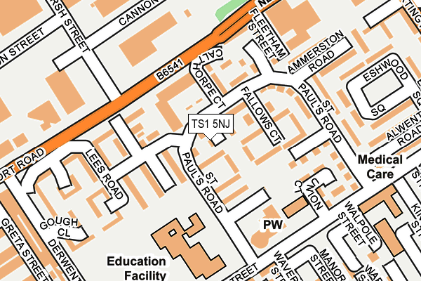 TS1 5NJ map - OS OpenMap – Local (Ordnance Survey)