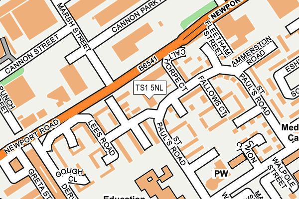 TS1 5NL map - OS OpenMap – Local (Ordnance Survey)