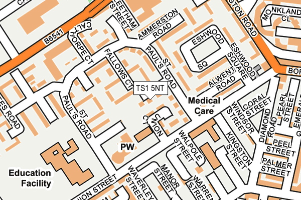 TS1 5NT map - OS OpenMap – Local (Ordnance Survey)