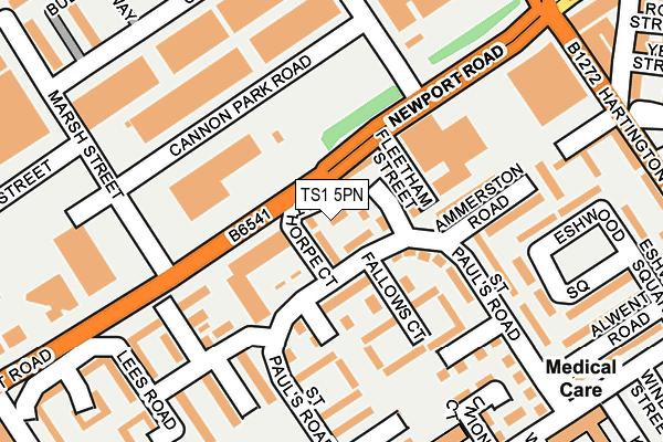 TS1 5PN map - OS OpenMap – Local (Ordnance Survey)