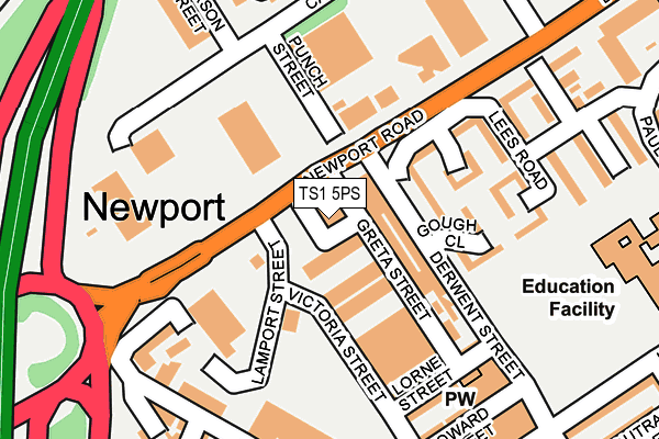 TS1 5PS map - OS OpenMap – Local (Ordnance Survey)