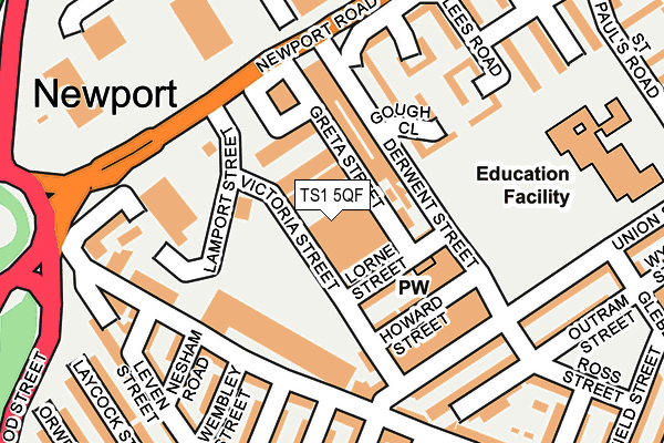 TS1 5QF map - OS OpenMap – Local (Ordnance Survey)