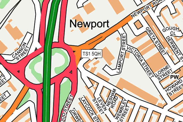 TS1 5QH map - OS OpenMap – Local (Ordnance Survey)