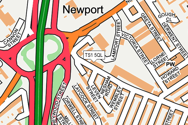 TS1 5QL map - OS OpenMap – Local (Ordnance Survey)