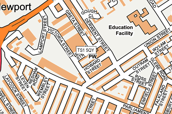 TS1 5QY map - OS OpenMap – Local (Ordnance Survey)