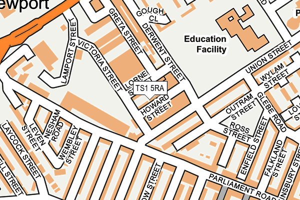 TS1 5RA map - OS OpenMap – Local (Ordnance Survey)