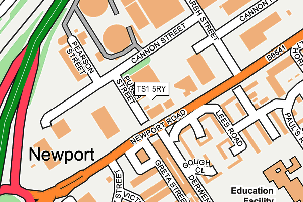 TS1 5RY map - OS OpenMap – Local (Ordnance Survey)