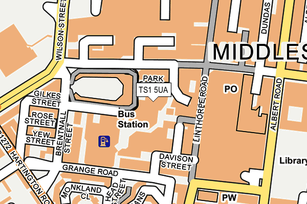 TS1 5UA map - OS OpenMap – Local (Ordnance Survey)