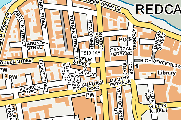 TS10 1AF map - OS OpenMap – Local (Ordnance Survey)