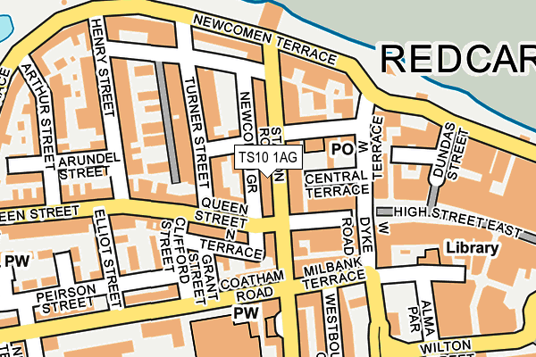 Map of JUST HAIR [REDCAR] LIMITED at local scale