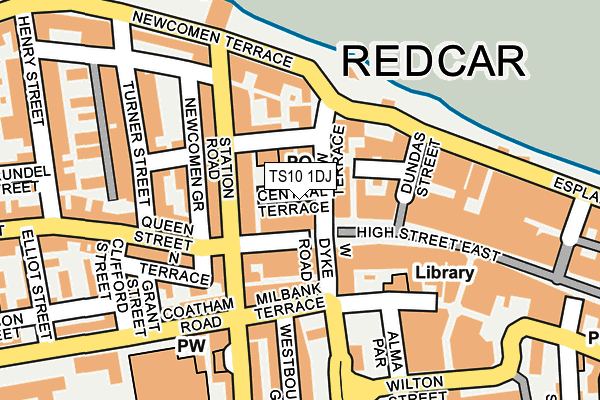 TS10 1DJ map - OS OpenMap – Local (Ordnance Survey)