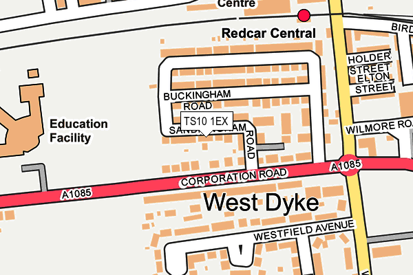 TS10 1EX map - OS OpenMap – Local (Ordnance Survey)