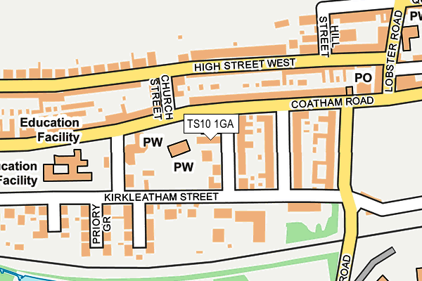 TS10 1GA map - OS OpenMap – Local (Ordnance Survey)