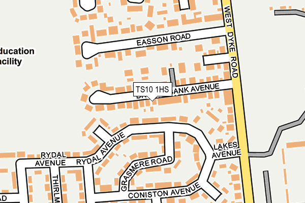 TS10 1HS map - OS OpenMap – Local (Ordnance Survey)