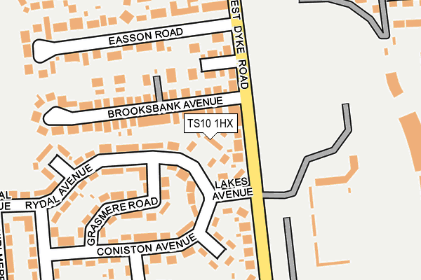 TS10 1HX map - OS OpenMap – Local (Ordnance Survey)