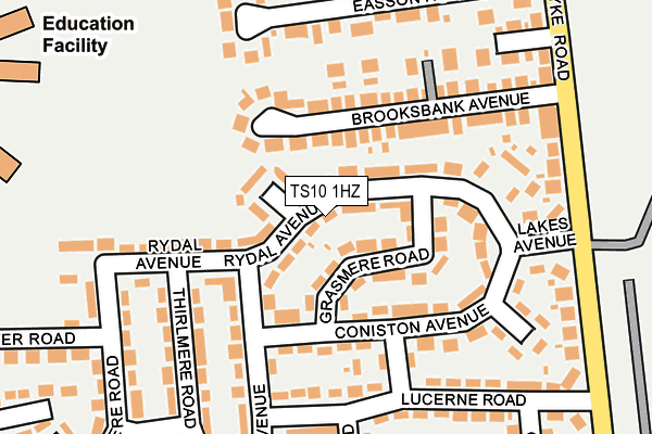 TS10 1HZ map - OS OpenMap – Local (Ordnance Survey)