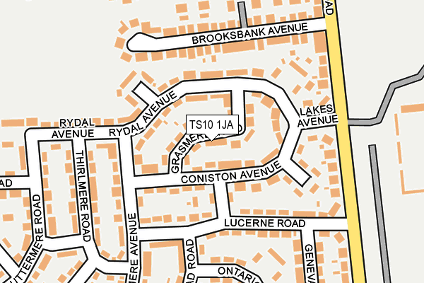 TS10 1JA map - OS OpenMap – Local (Ordnance Survey)