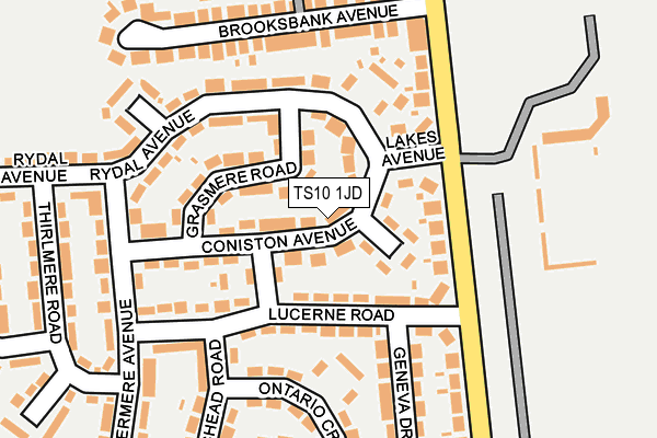 TS10 1JD map - OS OpenMap – Local (Ordnance Survey)