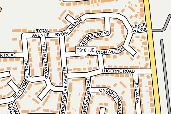 TS10 1JE map - OS OpenMap – Local (Ordnance Survey)