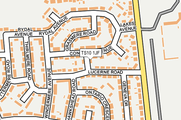 TS10 1JF map - OS OpenMap – Local (Ordnance Survey)