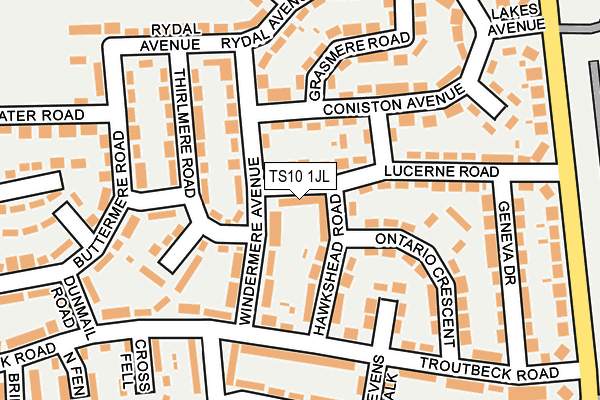 TS10 1JL map - OS OpenMap – Local (Ordnance Survey)