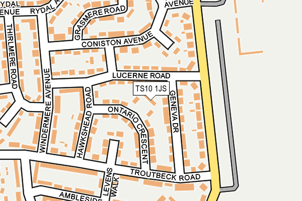 TS10 1JS map - OS OpenMap – Local (Ordnance Survey)