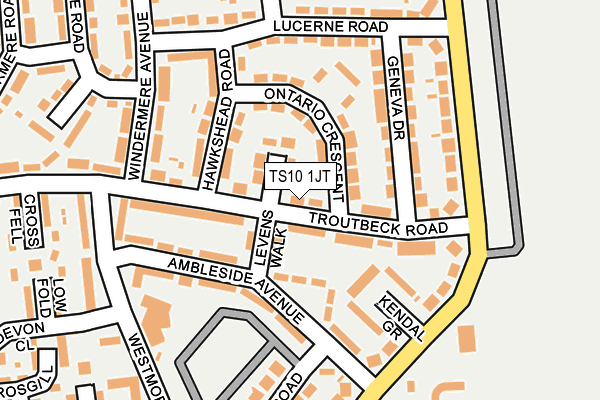 TS10 1JT map - OS OpenMap – Local (Ordnance Survey)