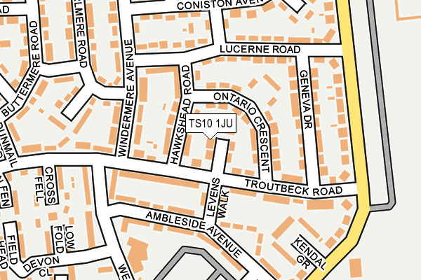 TS10 1JU map - OS OpenMap – Local (Ordnance Survey)