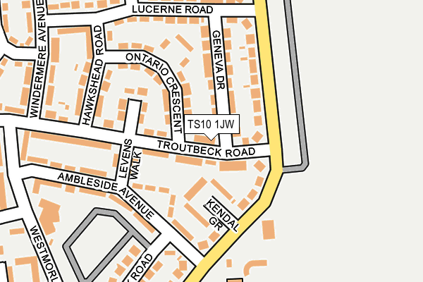 TS10 1JW map - OS OpenMap – Local (Ordnance Survey)
