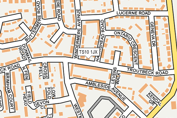 TS10 1JX map - OS OpenMap – Local (Ordnance Survey)