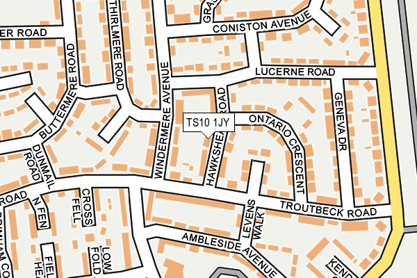 TS10 1JY map - OS OpenMap – Local (Ordnance Survey)