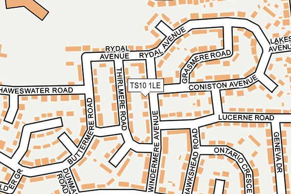 TS10 1LE map - OS OpenMap – Local (Ordnance Survey)