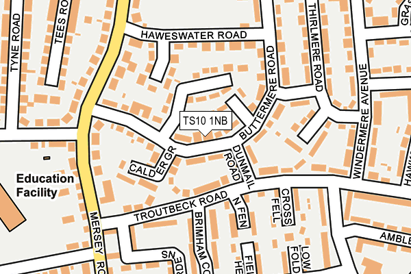 TS10 1NB map - OS OpenMap – Local (Ordnance Survey)