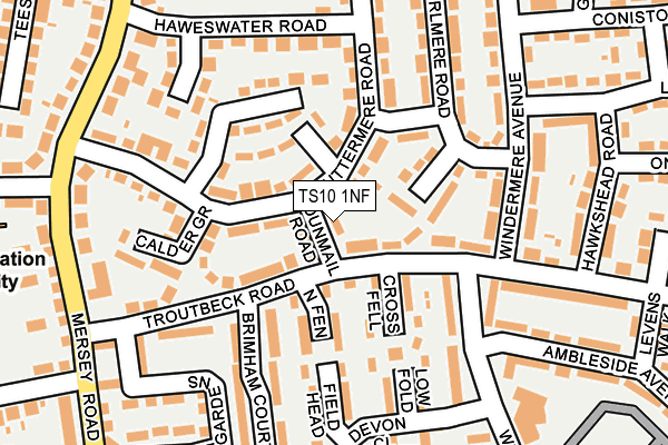 TS10 1NF map - OS OpenMap – Local (Ordnance Survey)