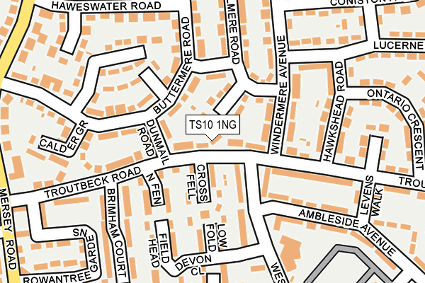 TS10 1NG map - OS OpenMap – Local (Ordnance Survey)