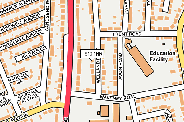 TS10 1NR map - OS OpenMap – Local (Ordnance Survey)