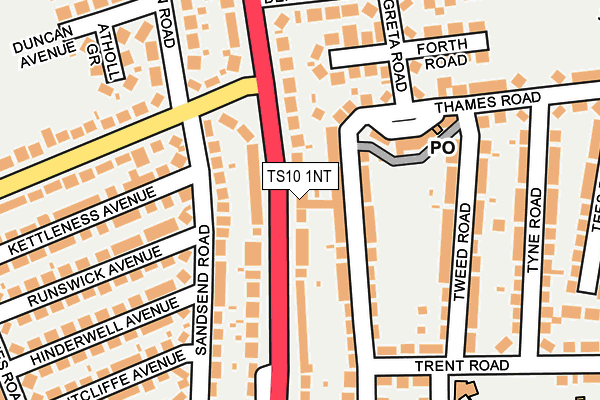 TS10 1NT map - OS OpenMap – Local (Ordnance Survey)