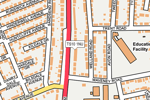 TS10 1NU map - OS OpenMap – Local (Ordnance Survey)