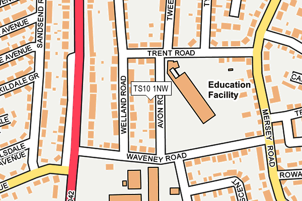 TS10 1NW map - OS OpenMap – Local (Ordnance Survey)