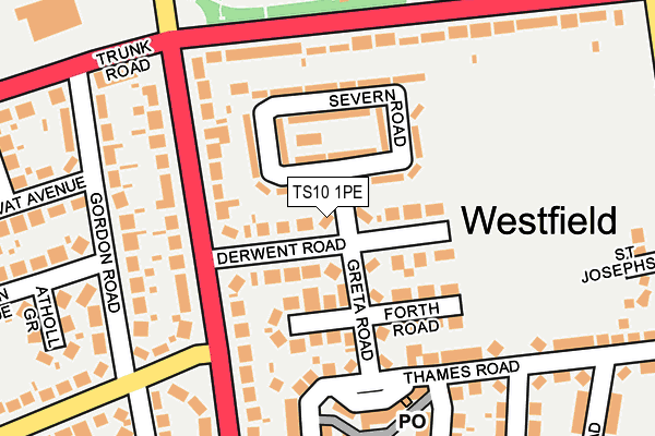 TS10 1PE map - OS OpenMap – Local (Ordnance Survey)
